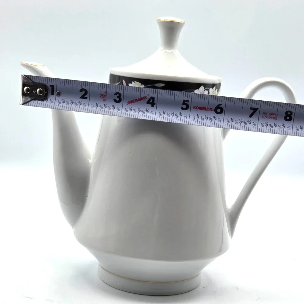 Crown Ming Fine Bone China COFFEE POT Teapot W/LID‎ JIAN SHIANG MICHELLE Pattern